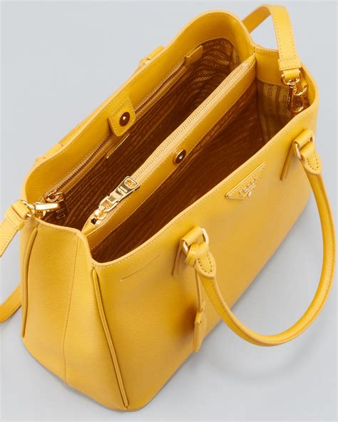 prada handbag yellow|Prada adjustable shoulder.